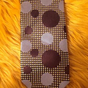 Karl Knox polka dot tie brown, gray, rust